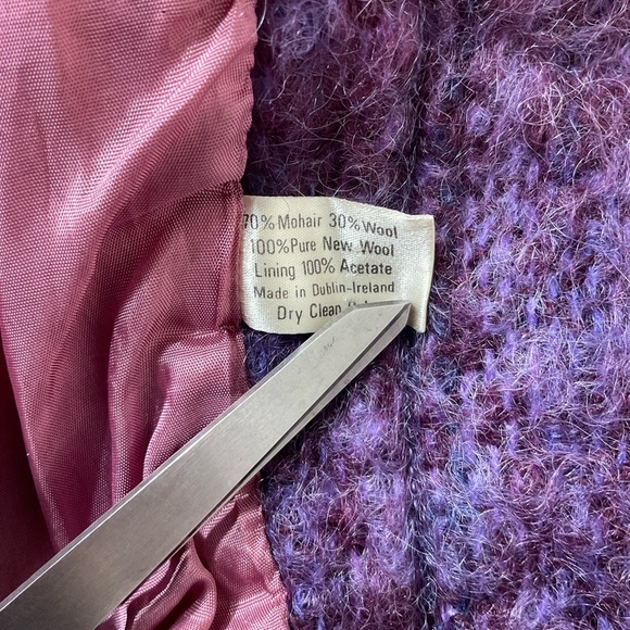 Donegal Design Handwoven Mohair Wool Blend Jacket Sweater Cardigan - Picture 8 of 10